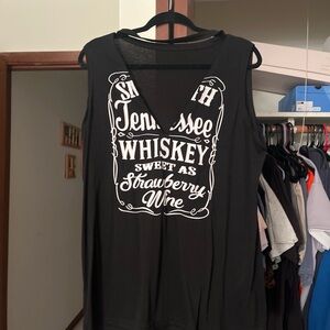 Black Graphic Tank Top